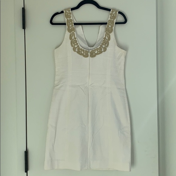 Lilly Pulitzer | White with Gold Brocade Dress | 6 - Picture 4 of 6